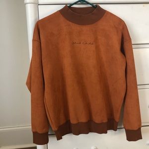 Camel colored suede sweater